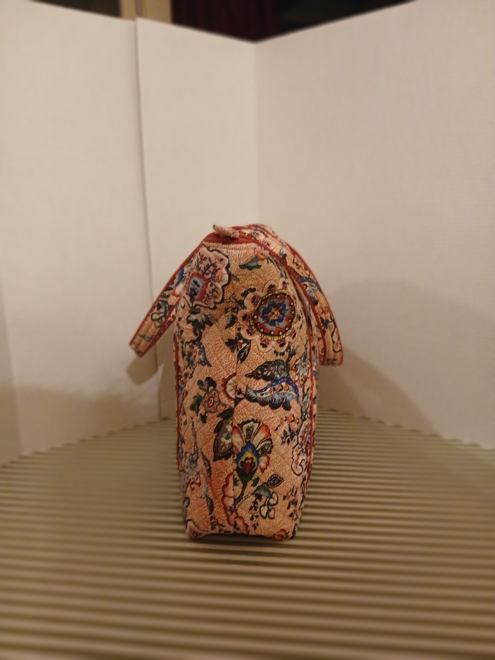 Floral Quilted Tote Bag in Peach Pink - Picture 13 of 15